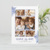  Snowflakes Fotosjabloon Violet ID846 Aankondiging (Staand voorkant)