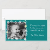 Snowflakes Framed Holiday-fotokaart Feestdagenkaart (Voorkant / Achterkant)