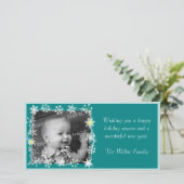 Snowflakes Framed Holiday-fotokaart Feestdagenkaart (Staand voorkant)