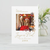 Snowflakes French Modern Elegant Chic Christmas Feestdagenkaart (Staand voorkant)