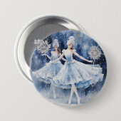 Snowflakes from The Nutcracker Ballet Ronde Button 7,6 Cm (Voorkant /achterkant)