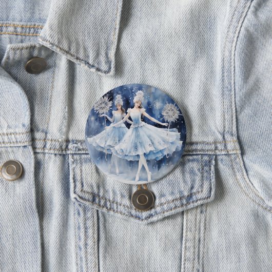 Snowflakes from The Nutcracker Ballet Ronde Button 7,6 Cm (In situ)