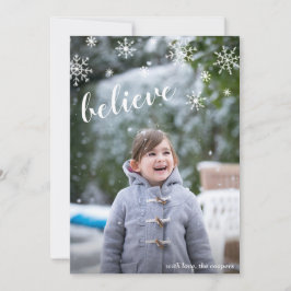 Snowflakes geloven in Eenvoudige kerstfoto's Feestdagenkaart