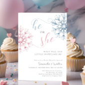 Snowflakes Gender Reveal Party Uitnodiging