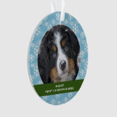 Snowflakes gepersonaliseerde hond Eerste kerstfoto Ornament (voorkant)