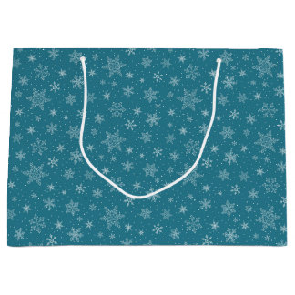 Snowflakes geschenktas groot cadeauzakje
