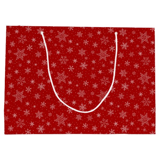 Snowflakes geschenktas groot cadeauzakje (Achterkant)