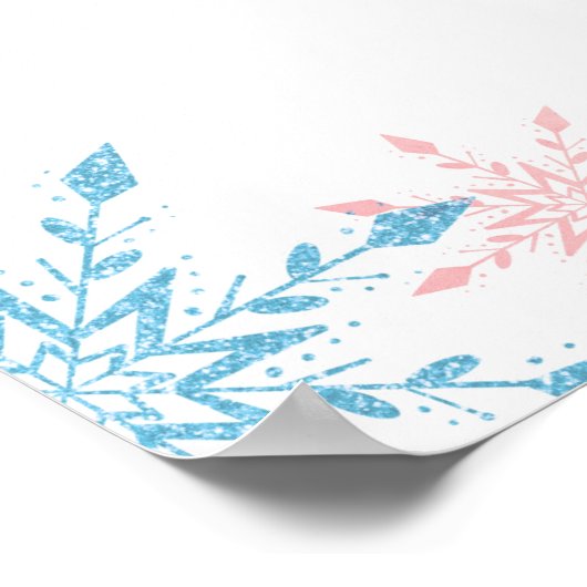 Snowflakes Geslacht Jongen- of meisjeskaart Poster (Hoek)