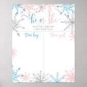 Snowflakes Geslacht Jongen- of meisjeskaart Poster (Voorkant)
