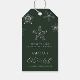 Snowflakes Glitter Green Winter Bridal Shower  Cadeaulabel