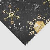 Snowflakes Gold Black-kerstcadeaus Tissuepapier (Detail)