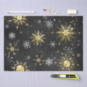 Snowflakes Gold Black-kerstcadeaus Tissuepapier (Craft)