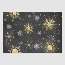 Snowflakes Gold Black-kerstcadeaus