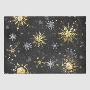 Snowflakes Gold Black-kerstcadeaus Tissuepapier