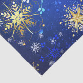 Snowflakes Gold Blue Xmas kerstcadeaus Tissuepapier (Detail)