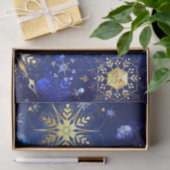 Snowflakes Gold Blue Xmas kerstcadeaus Tissuepapier (Geschenk)