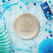 Snowflakes Gold-gepersonaliseerde holida | Papiere Papieren Bordje (Feest)