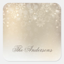 Snowflakes Gold-gepersonaliseerde holida | Sticker