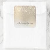 Snowflakes Gold-gepersonaliseerde holida | Sticker (Tas)