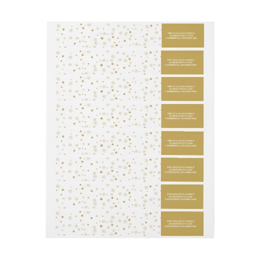 Snowflakes | Gold Holiday Label (Vel)
