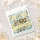 Snowflakes Gold Merry Kerstmis Bedankzakje (Geknipt)