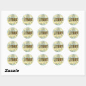 Snowflakes Gold Merry Kerstmis  Ronde Sticker (Vel)