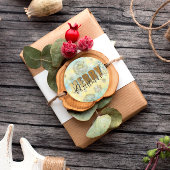 Snowflakes Gold Merry Kerstmis  Ronde Sticker