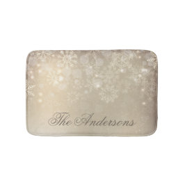 Snowflakes Gold Persoonlijke feestdag | Bath Mat