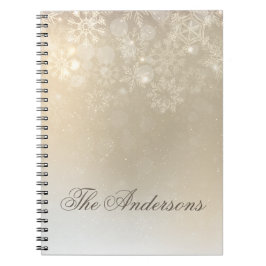 Snowflakes Gold Persoonlijke feestdag | Laptop Notitieboek