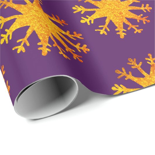 Snowflakes Gold Suns Cadeaupapier (Rol Hoek)
