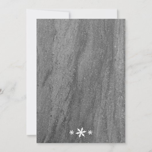 Snowflakes & Granite-kerstfeestuitnodiging Kaart (Achterkant)
