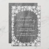 Snowflakes & Granite-kerstfeestuitnodiging Kaart (Voorkant / Achterkant)