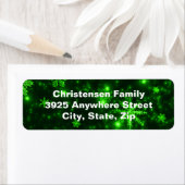 Snowflakes Green Background Return Address Labels (Insitu)
