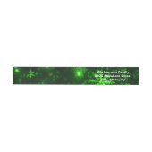 Snowflakes Green Background Wrap Adresetiketten Omwikkelbaar Adreslabel (Individueel)