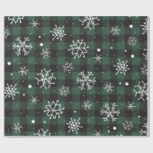 Snowflakes Green Black Buffalo Play Cadeaupapier (Vlak)