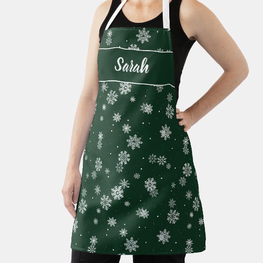 Snowflakes Green Holiday Inpakpapier Vel