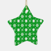 Snowflakes Green Keramisch Ornament (Rechts)