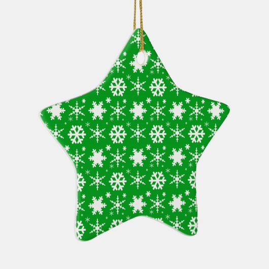 Snowflakes Green Keramisch Ornament (Rechts)
