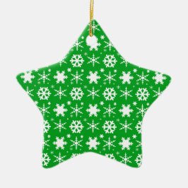 Snowflakes Green Keramisch Ornament