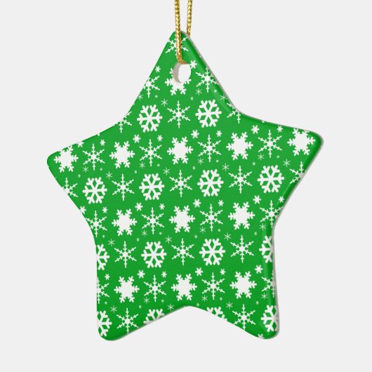 Snowflakes Green Keramisch Ornament (Links)