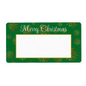 Snowflakes Green Kerstmis Verzendlabels Etiket (Voorkant)