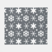 Snowflakes Grey Fleece Deken (Voorkant (Horizontaal))