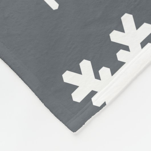 Snowflakes Grey Fleece Deken (Hoek)
