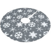 Snowflakes Grey Kerstboom Rok (Gekanteld)