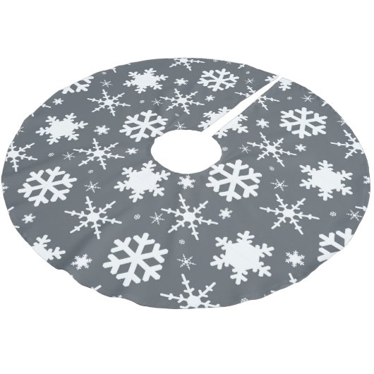 Snowflakes Grey Kerstboom Rok (Gekanteld)