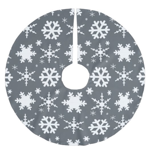 Snowflakes Grey Kerstboom Rok (Voorkant)