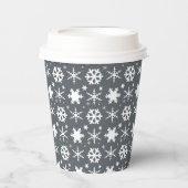 Snowflakes Grey Papieren Bekers (Voorkant)