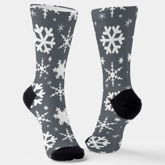 Snowflakes Grey Sokken (Gebogen)