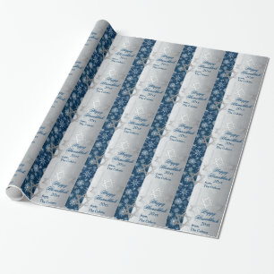 Snowflakes Happy Hanukkah Wrapping Paper Cadeaupapier