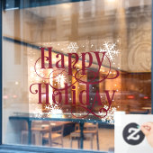 Snowflakes Happy Holiday decal Store-vensterkletje (Cafe Raam)